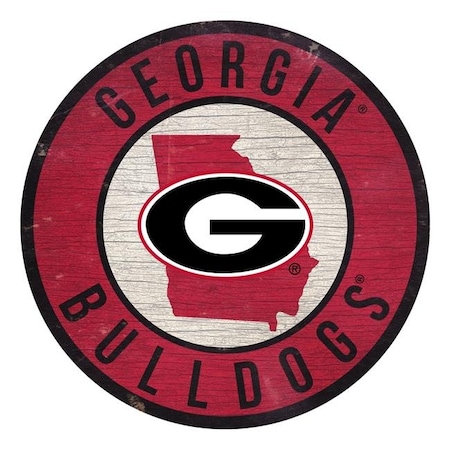 Fan Creations Georgia Bulldogs Sign Wood 12 Inch Round State Design 7846020157
